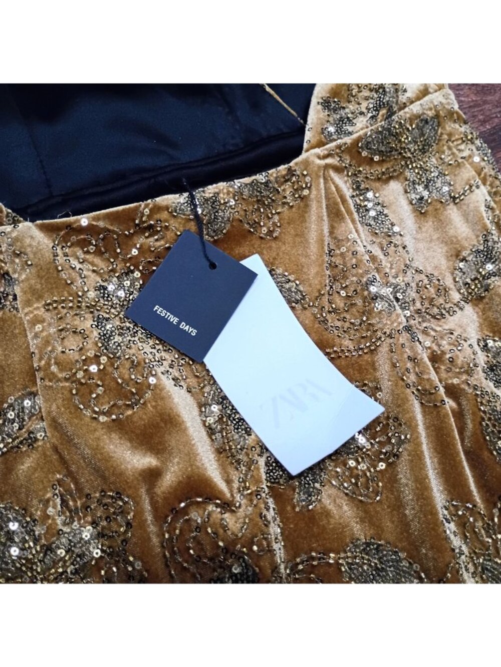 NWT Zara Maxi Dress Women's S Gold All-Over Embellishment Halterback Designers - Picture 8 of 15